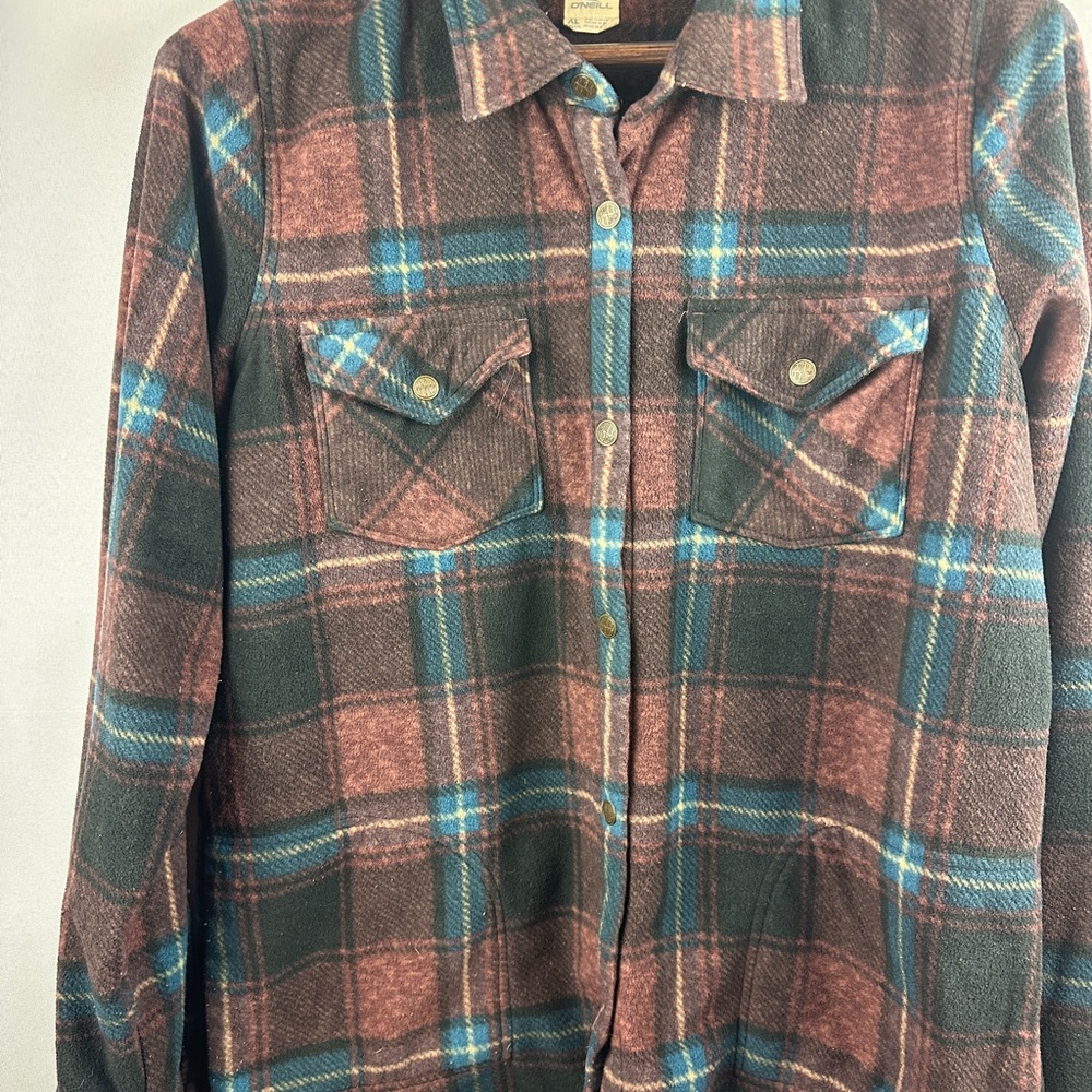 O'Neill Brown and Blue Plaid Shirt
